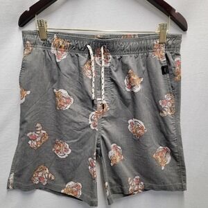 Nitrous Black Shorts Men Large Tiger Black Board Surf Ocean Lake Shorts Casual